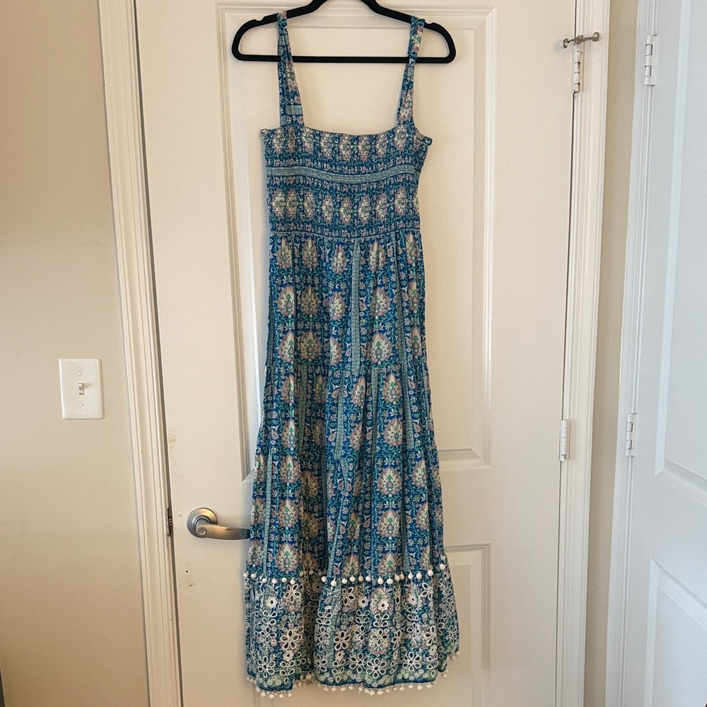 Zara Blue Patterned Maxi Dress
